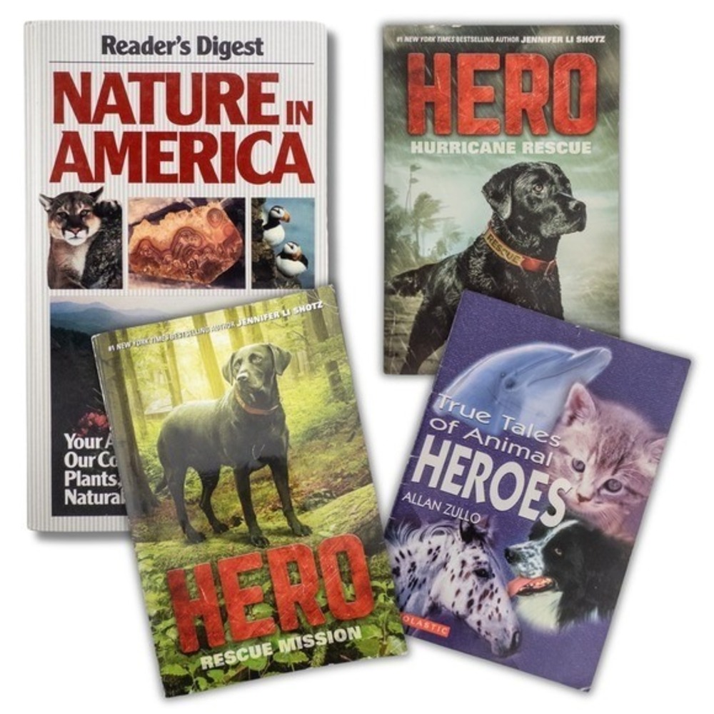 Kid Books SET OF 4 Gift for Children‎ Readers Tweens Animals Pets Dogs Nature